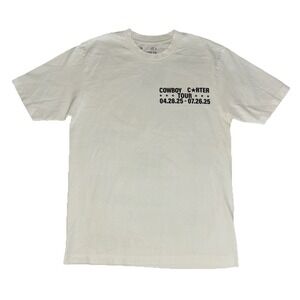 Beyonce CCT Official Tour Tee M‎ White Cowboy Carter Tour 2025 Merch NEW *hole